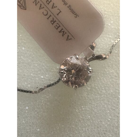 14K Solid White Gold 0.75 Ct AGS Certified Solitaire Diamond Pendant Necklace 18 - Picture 4 of 11